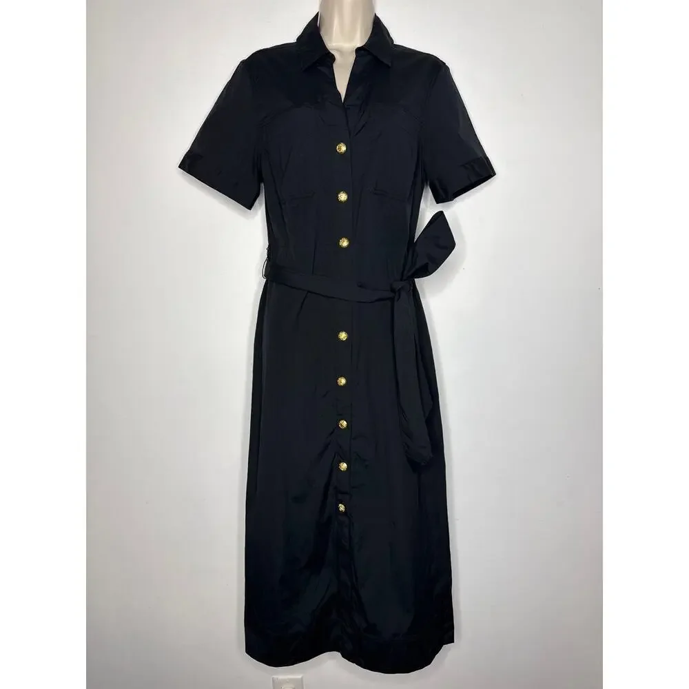 VERONICA BEARD Tabby Midi Dress Black Size 8 - Picture 4 of 13